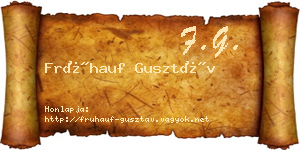 Frühauf Gusztáv névjegykártya